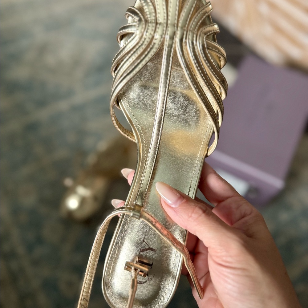 Qi Gold Strappy Heels